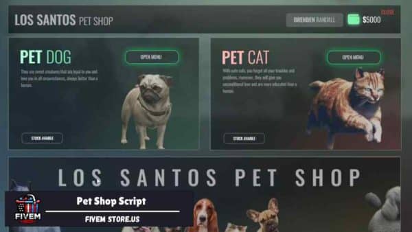 Attractive FiveM Pet Shop Script