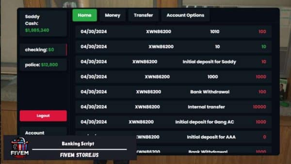 Beautiful FiveM Banking Script
