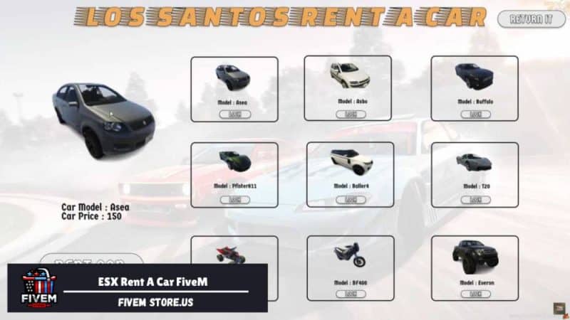 ESX Rent A Car FiveM